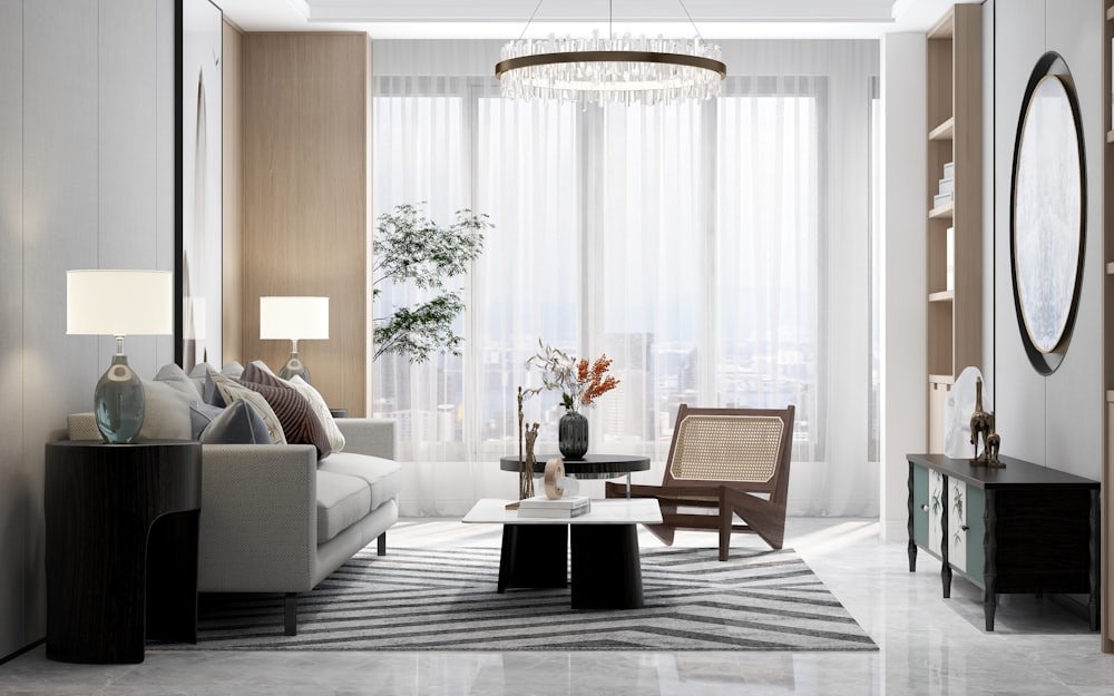 Bright, airy living room in a home