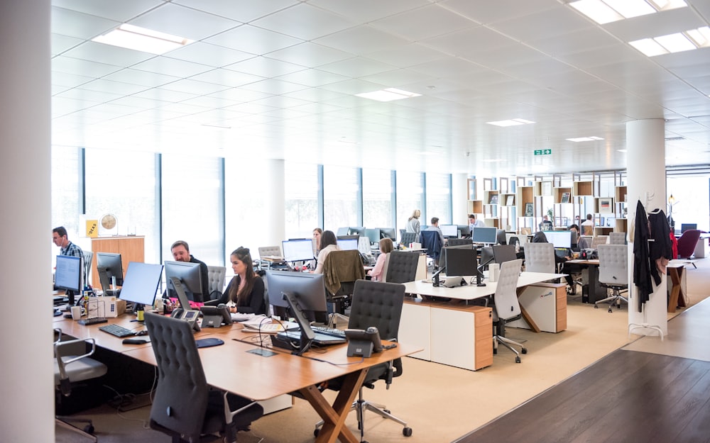 Open-plan office workspace