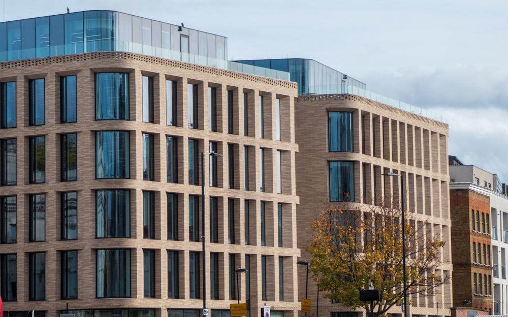 Modern brick and glass residential building